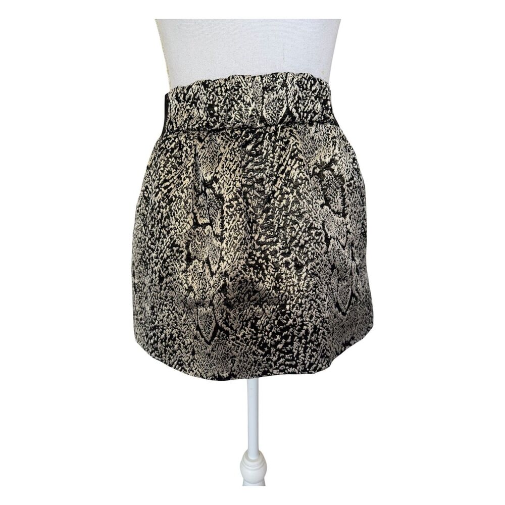 Vintage Y2K  A. Byer Black and Gold Metallic Python Mini Skirt Size S
